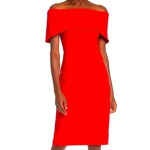 MARINA Strapless Red Dress nwt